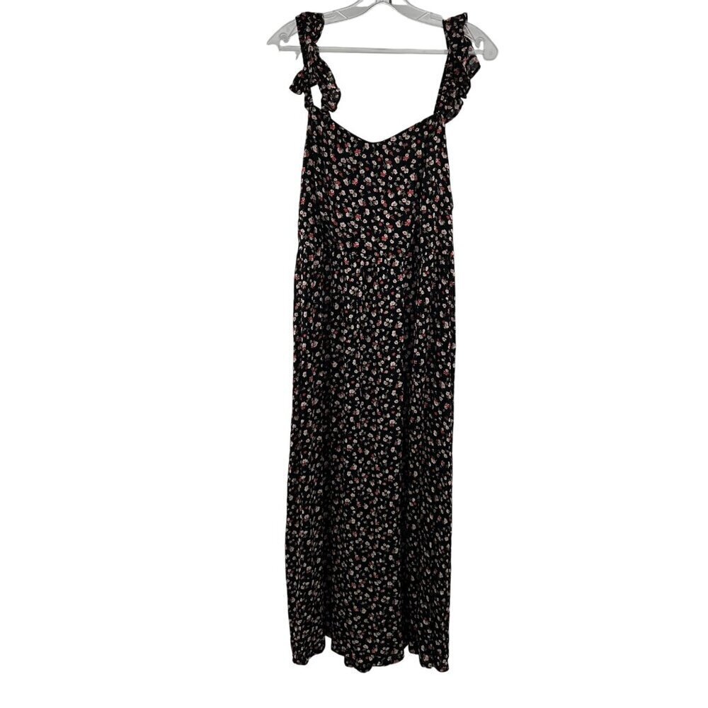 Band of the Free Floral Maxi Sundress Sleeveless Black/Multi Size Medium